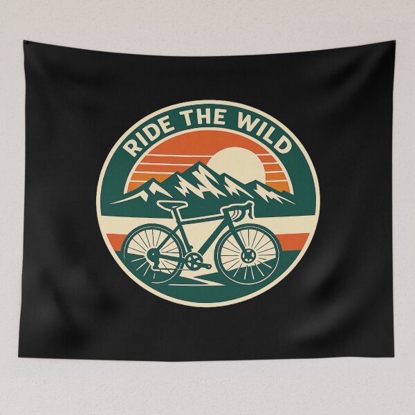 Item preview, Ride The Wild - Vintage Mountain Cycling Adventure Emblem designed and sold by Oddifys.