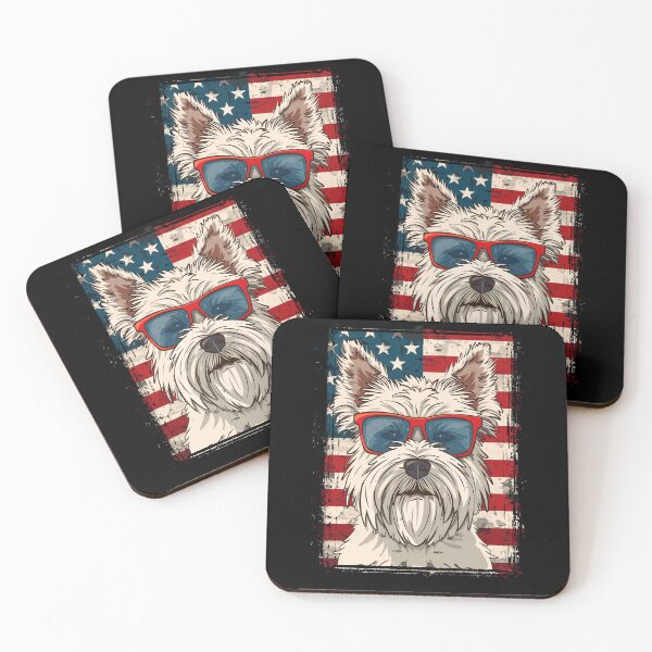 Item preview, Funny West Highland White Terrier Westie 4th July USA Flag America Mom Dad Kids designed and sold by rafaeltto.