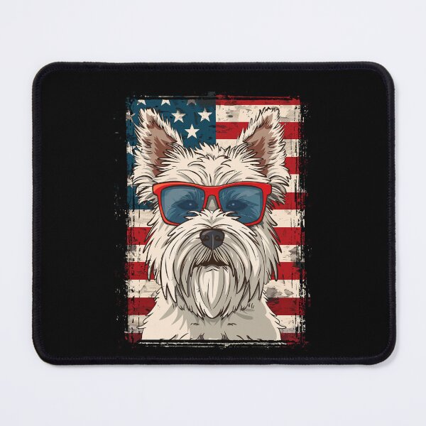 Item preview, Funny West Highland White Terrier Westie 4th July USA Flag America Mom Dad Kids designed and sold by rafaeltto.