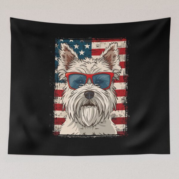 Item preview, Funny West Highland White Terrier Westie 4th July USA Flag America Mom Dad Kids designed and sold by rafaeltto.