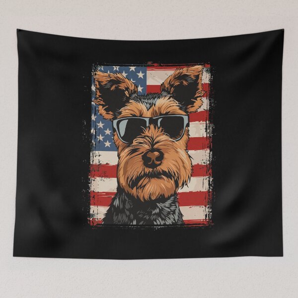 Item preview, Funny Welsh Terrier 4th July USA Flag America Mom Dad Kids designed and sold by rafaeltto.