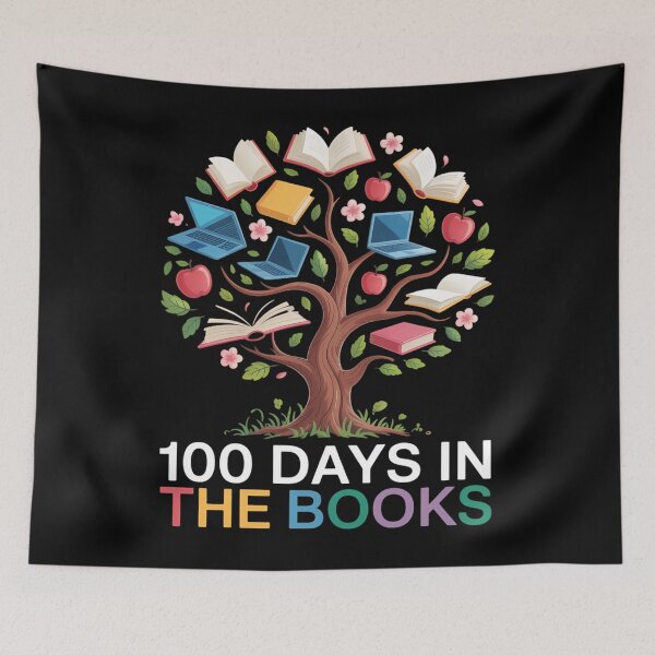 Item preview, 100 Days in The Books Reading Teacher 100th Day of School. designed and sold by TrinaEspinoza.