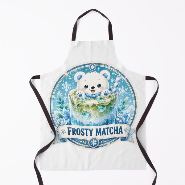 Item preview, Cute Polar Bear Frosty Matcha Iced Latte Sticker designed and sold by BrewmarkStudio.