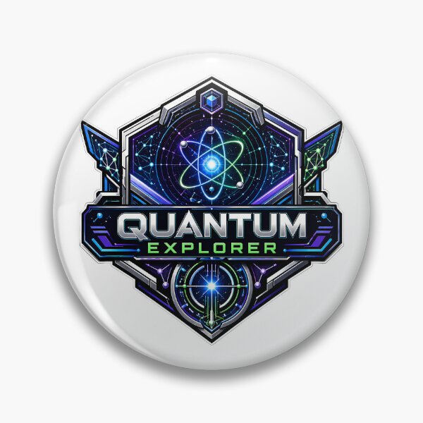 Item preview, Quantum Explorer Emblem Futuristic Sci-Fi Tech designed and sold by chattsuede.