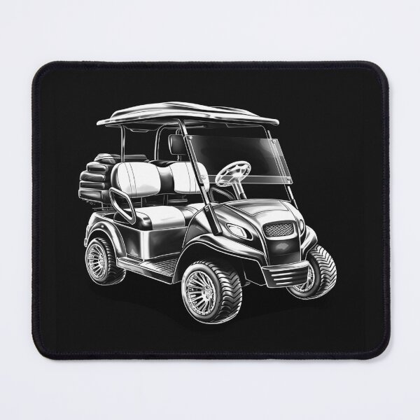 Item preview, Black and White Golf Cart Illustration | Country Club Golf Art designed and sold by inkoutninja.
