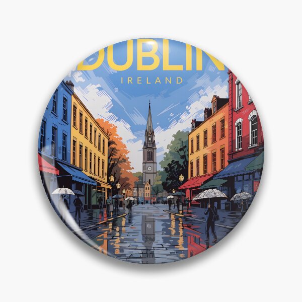 Aperçu de l'œuvre Vintage Dublin Ireland Travel Poster | Retro Irish City Wall Art  créée et vendue par andres felipe  Guevara Rincon.