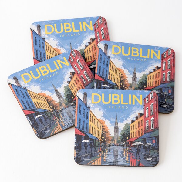 Item preview, Vintage Dublin Ireland Travel Poster | Retro Irish City Wall Art  designed and sold by andres felipe  Guevara Rincon.