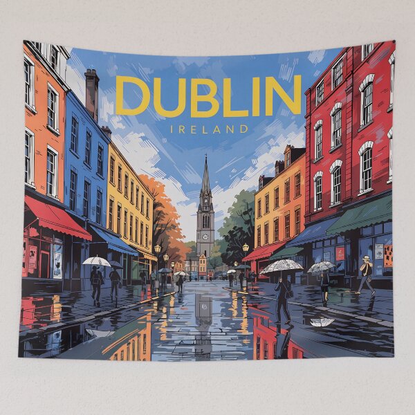 Item preview, Vintage Dublin Ireland Travel Poster | Retro Irish City Wall Art  designed and sold by andres felipe  Guevara Rincon.