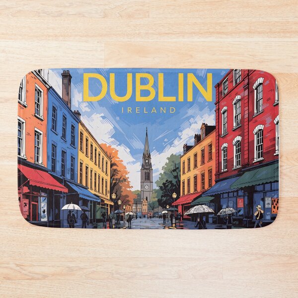 Item preview, Vintage Dublin Ireland Travel Poster | Retro Irish City Wall Art  designed and sold by andres felipe  Guevara Rincon.