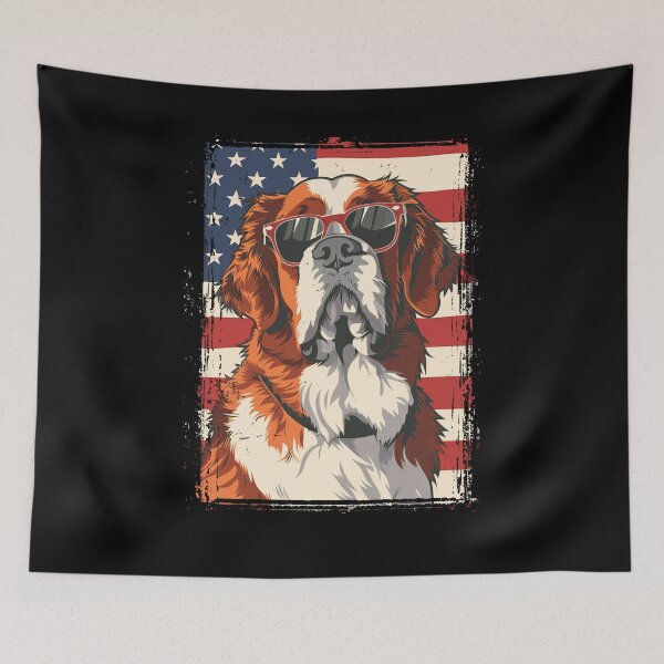Item preview, Funny St. Bernard 4th July USA Flag America Mom Dad Kids designed and sold by rafaeltto.