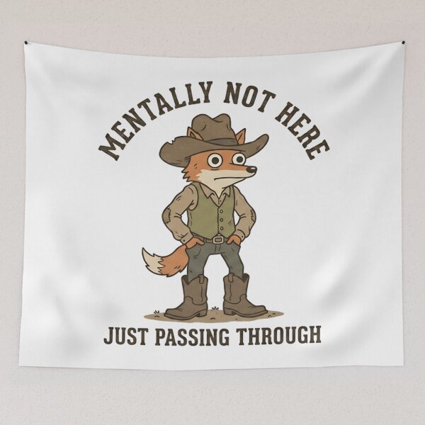 Item preview, Funny Cowboy Mentally Not Here Just Passing Through T-Shirt – Retro Western Meme designed and sold by DIRTYSKETCHH.