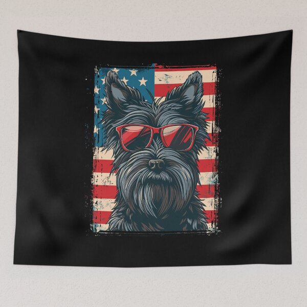 Item preview, Funny Skye Terrier 4th July USA Flag America Mom Dad Kids designed and sold by rafaeltto.