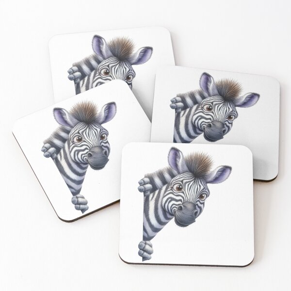 Item preview, Cute Baby Zebra Peeking Out 3D Cartoon Animal Safari Illustration designed and sold by LunaPixelStudio.