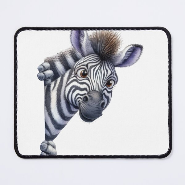 Item preview, Cute Baby Zebra Peeking Out 3D Cartoon Animal Safari Illustration designed and sold by LunaPixelStudio.