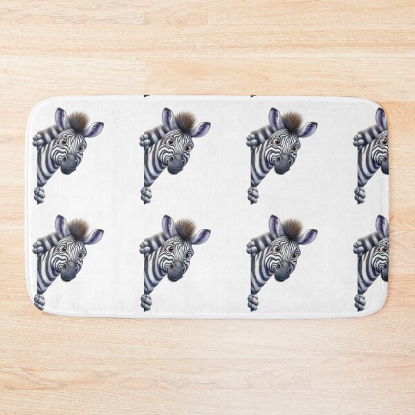 Item preview, Cute Baby Zebra Peeking Out 3D Cartoon Animal Safari Illustration designed and sold by LunaPixelStudio.