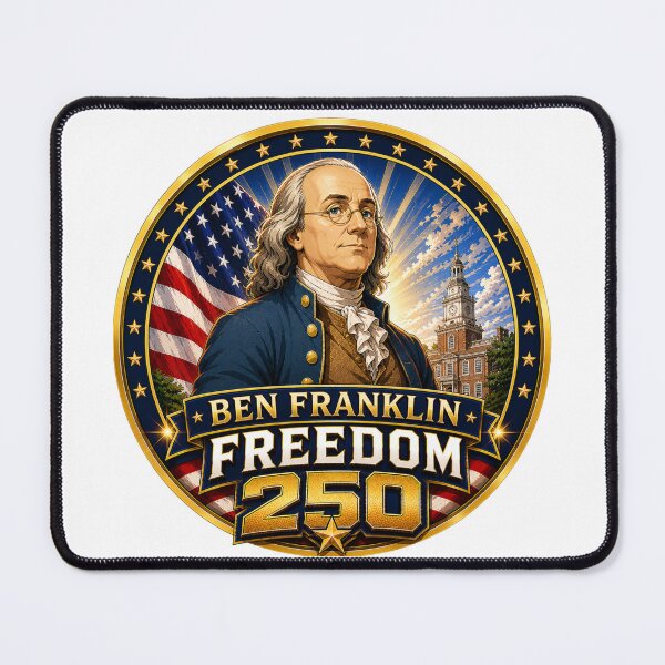 Item preview, Freedom 250th Anniversary Seal United States of America Ben Franklin designed and sold by AmericaThreads.