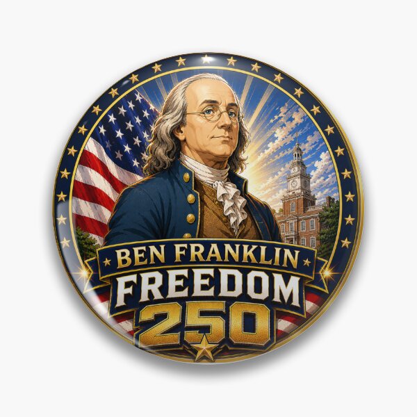 Item preview, Freedom 250th Anniversary Seal United States of America Ben Franklin designed and sold by AmericaThreads.