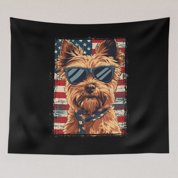 Item preview, Funny Silky Terrier 4th July USA Flag America Mom Dad Kids designed and sold by rafaeltto.