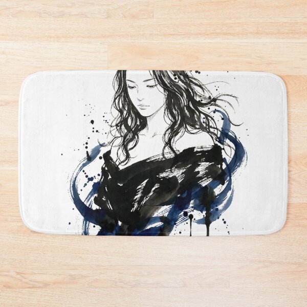 Item preview, Solitude — Japanese Sumi Ink Woman Portrait Art designed and sold by InkMindStudio.