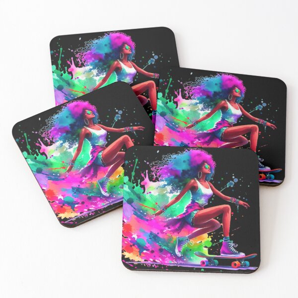 Item preview,  Skater Girl in Splashes of Colors designed and sold by Lele47.