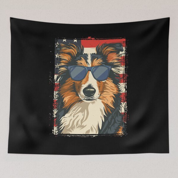 Item preview, Funny Shetland Sheepdog Sheltie 4th July USA Flag America Mom Dad Kids designed and sold by rafaeltto.