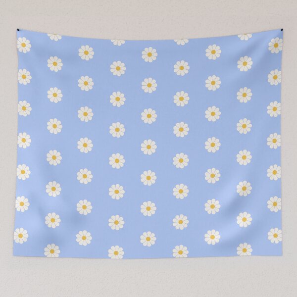 Item preview, Sky Blue Daisy Retro Floral Pattern designed and sold by ClaudiaFlores.