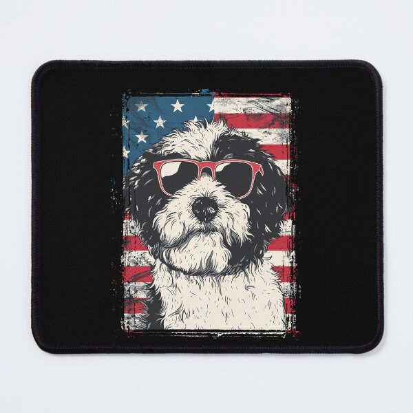 Item preview, Funny Sheepadoodle 4th July USA Flag America Mom Dad Kids designed and sold by rafaeltto.