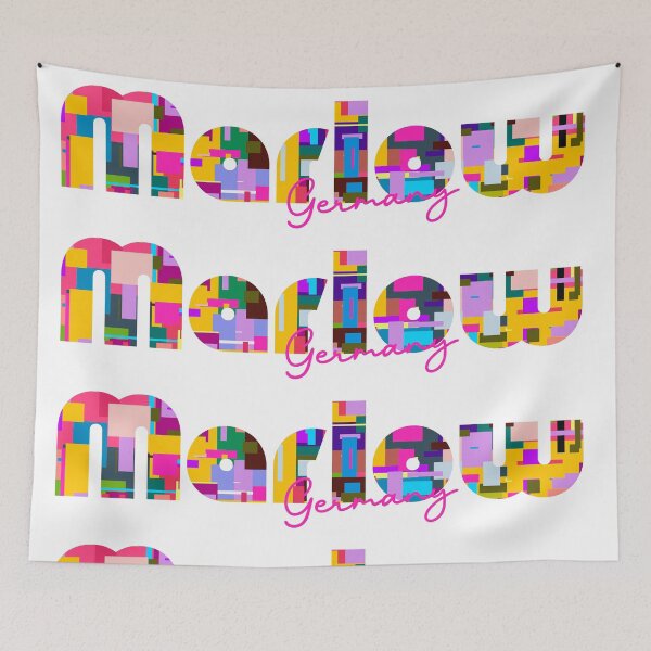Item preview, Marlow, Germany, Vibrant Abstract City Typography Art designed and sold by Wanderful-roads.