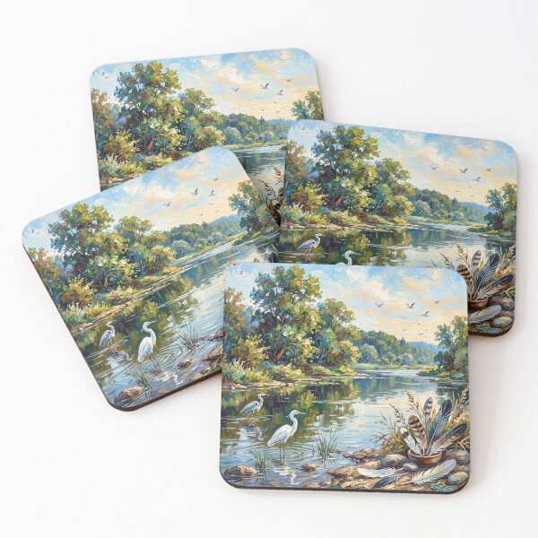 Item preview, Serene River With Herons design  designed and sold by FlowerSeller1.
