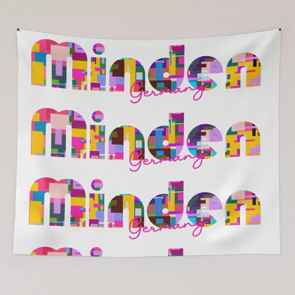 Item preview, Minden, Germany, Vibrant Abstract City Typography Art designed and sold by Wanderful-roads.
