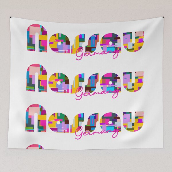 Item preview, Nassau, Germany, Vibrant Abstract City Typography Art designed and sold by Wanderful-roads.