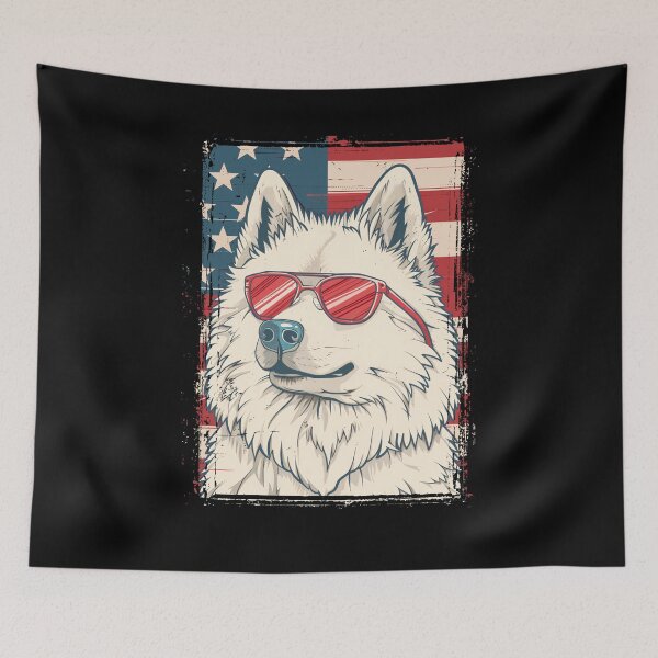 Item preview, Funny Samoyed 4th July USA Flag America Mom Dad Kids designed and sold by rafaeltto.