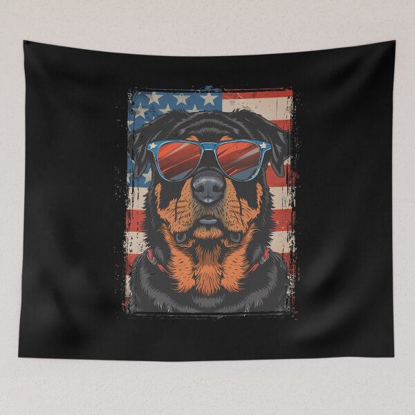 Item preview, Funny Rottweiler 4th July USA Flag America Mom Dad Kids designed and sold by rafaeltto.