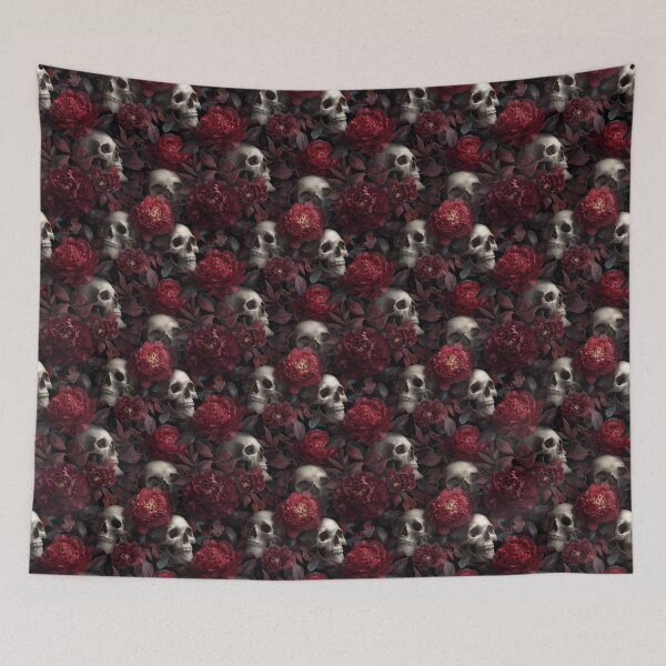 Item preview, Dark Academia Skulls and Burgundy Peonies designed and sold by Prismatect.