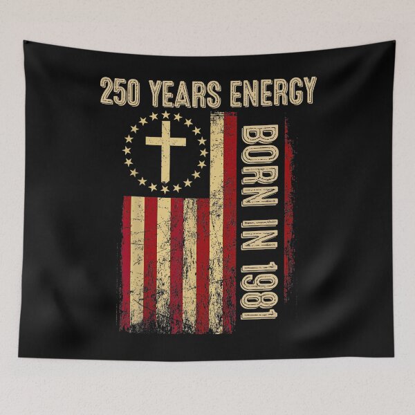 Item preview, 250 Years Energy Born in 1981 Vintage Birthday 45 Years Old designed and sold by RoyesButler.