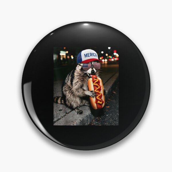 Item preview, Funny Raccoon Eating Hotdog designed and sold by Necesario88.