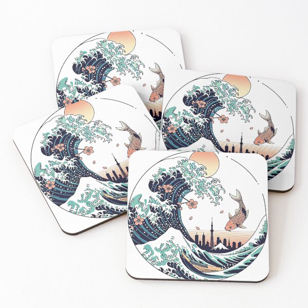 Item preview, Japanese Great Wave Koi Fish Tokyo Skyline Art designed and sold by SholoStudio.