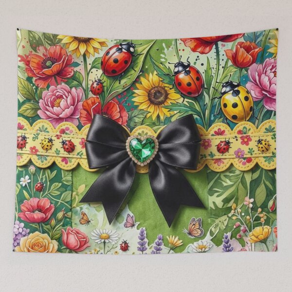 Item preview, Vibrant Garden with Ladybugs designed and sold by purplesensation.
