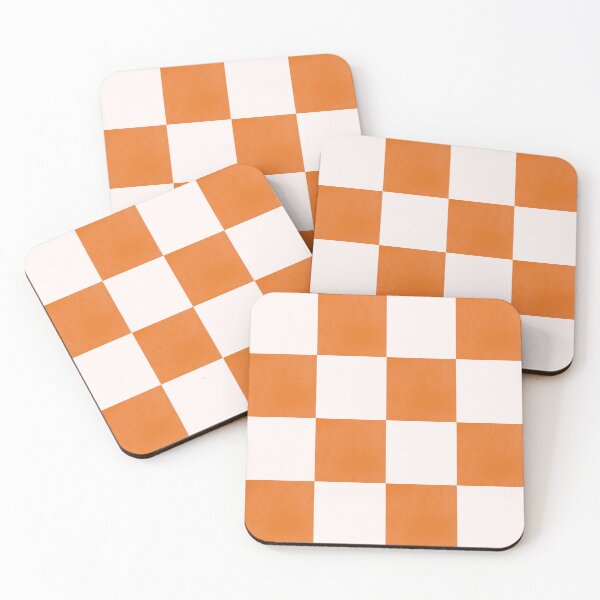 Item preview, Lido Deck Checkerboard - Retro Orange & White  designed and sold by Home Cyn Home.