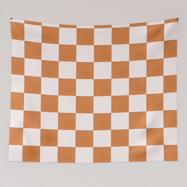 Item preview, Lido Deck Checkerboard - Retro Orange & White  designed and sold by Home Cyn Home.