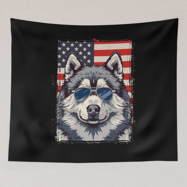 Item preview, Funny Alaskan Malamute 4th July USA Flag America Mom Dad Kids designed and sold by rafaeltto.