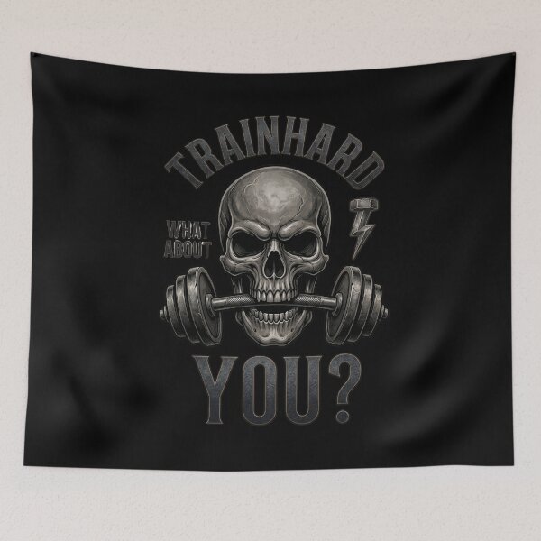 Item preview, TrainHard Skull Barbell Bite – Hardcore Strength Fitness Design designed and sold by TrainHardCo.