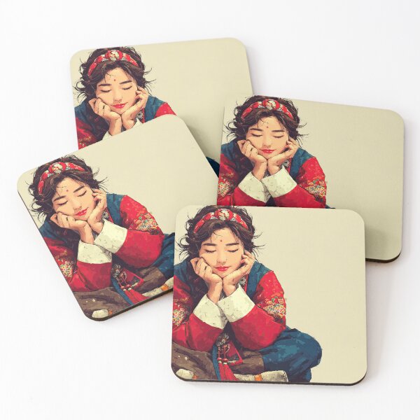 Item preview, Serene Korean Girl in Traditional Hanbok Art designed and sold by colorful-white.