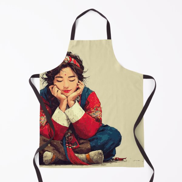 Item preview, Serene Korean Girl in Traditional Hanbok Art designed and sold by colorful-white.