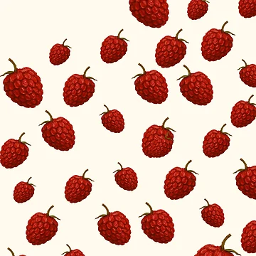 Artwork thumbnail, Fresh Red Raspberry Fruit Seamless Pattern by Akira Design Store