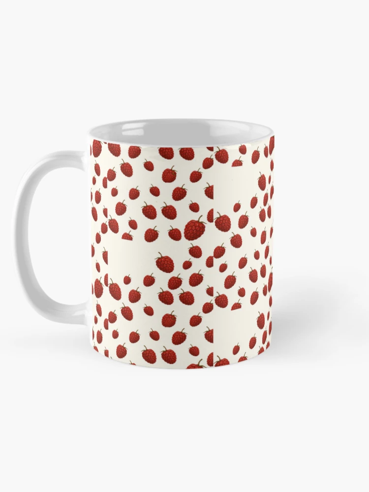 Thumbnail 5 of 6, Coffee Mug, Fresh Red Raspberry Fruit Seamless Pattern designed and sold by Akira Design Store.