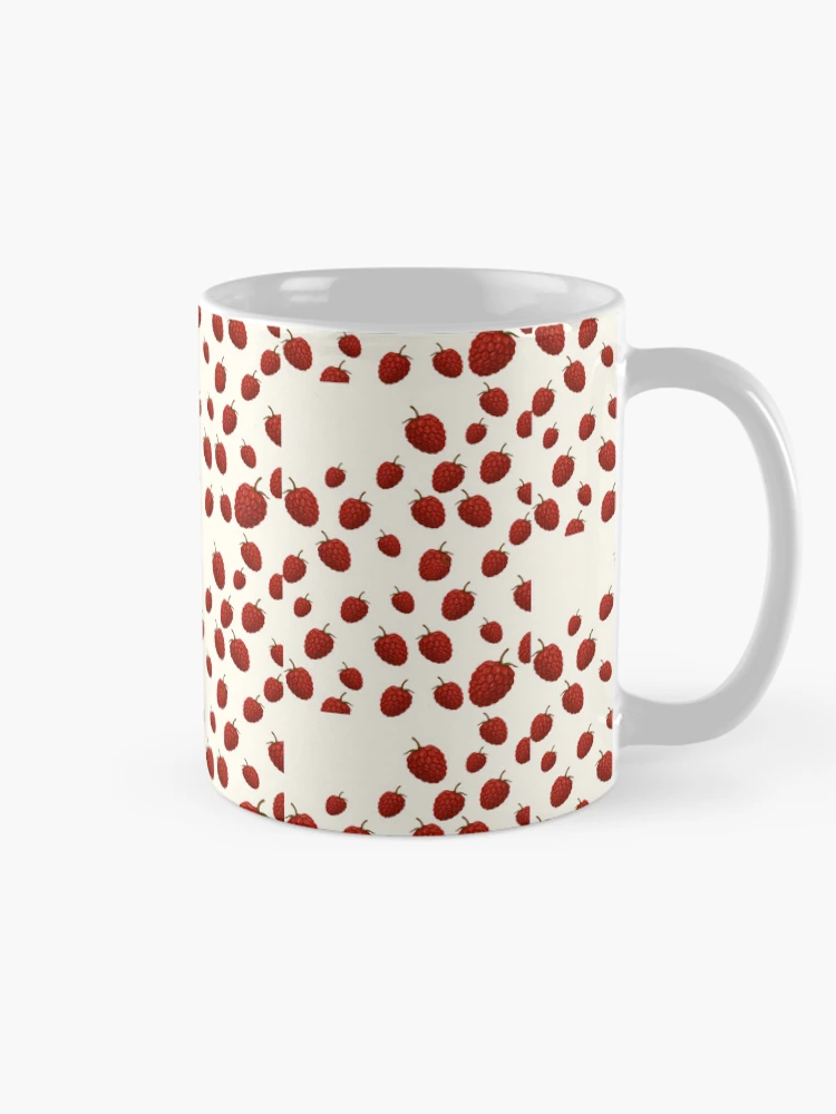 Thumbnail 3 of 6, Coffee Mug, Fresh Red Raspberry Fruit Seamless Pattern designed and sold by Akira Design Store.