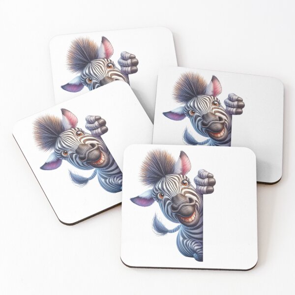 Item preview, Cute Happy Zebra Peeking Out 3D Cartoon Safari Illustration designed and sold by LunaPixelStudio.