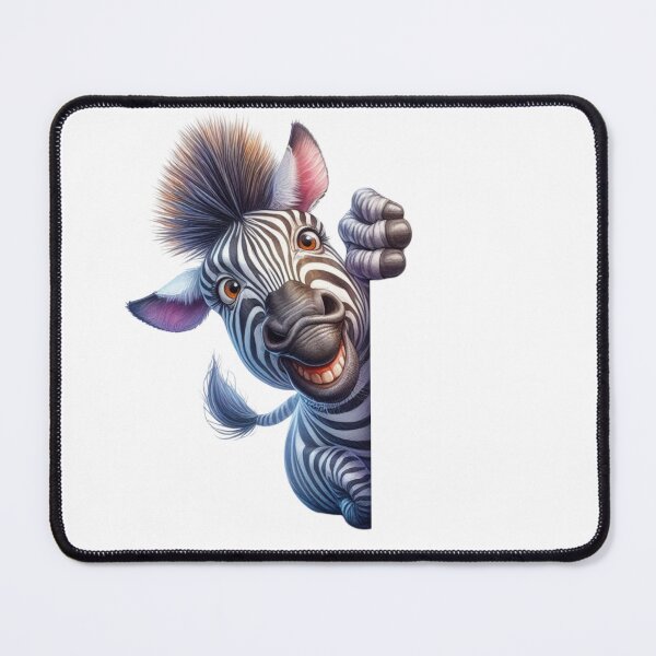 Item preview, Cute Happy Zebra Peeking Out 3D Cartoon Safari Illustration designed and sold by LunaPixelStudio.