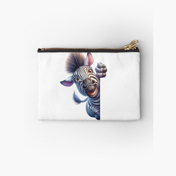 Item preview, Cute Happy Zebra Peeking Out 3D Cartoon Safari Illustration designed and sold by LunaPixelStudio.